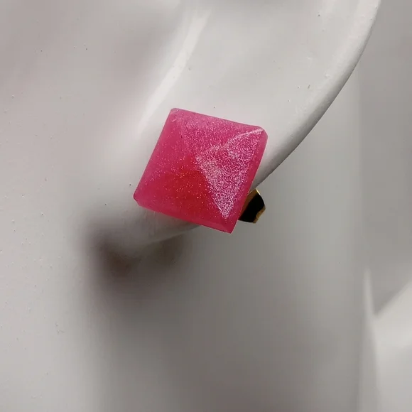 Pink Stud Earrings - Picture 3 of 3